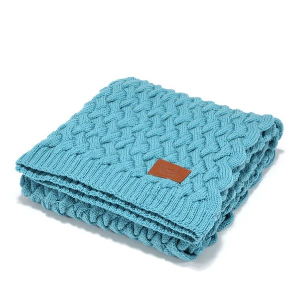 La Millou Merino 100%羊毛針織毯85x85cm(美麗諾藍綠)